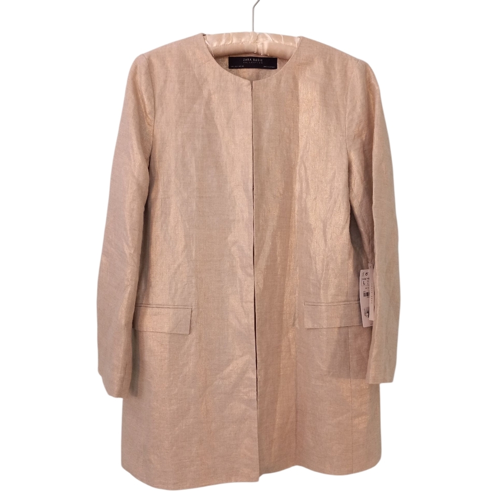 NWT | Zara Women's Linen Frock Coat | US L